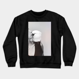 white cockatoo kiss love picture blanc and white grey Crewneck Sweatshirt